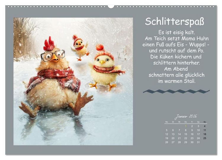 Produktbild: Kleine Tiere - Lustige Abenteuer (hochwertiger Premium Wandkalender 2026 DIN A2 quer), Kunstdruck in Hochglanz