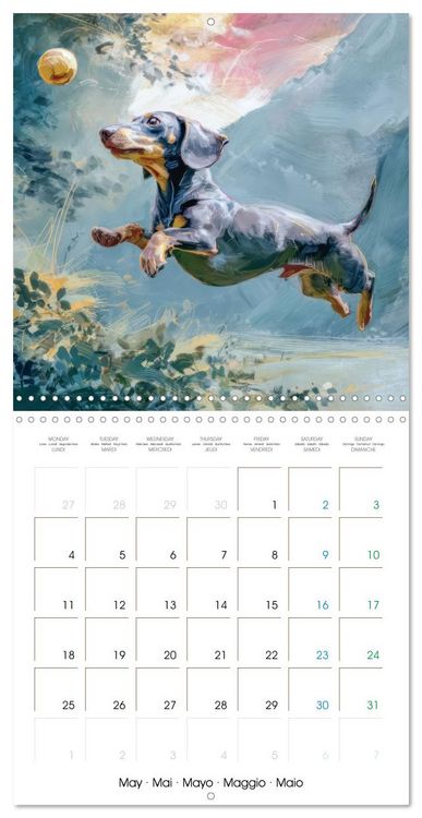 Produktbild: Dachshunds Illustrations - A hunter with humorous nature (Wall Calendar 2026 12 &times; 12 Inch) CALVENDO 12 Month Wall Calendar