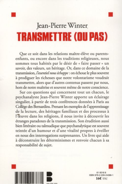 Produktbild: Transmettre (ou pas)