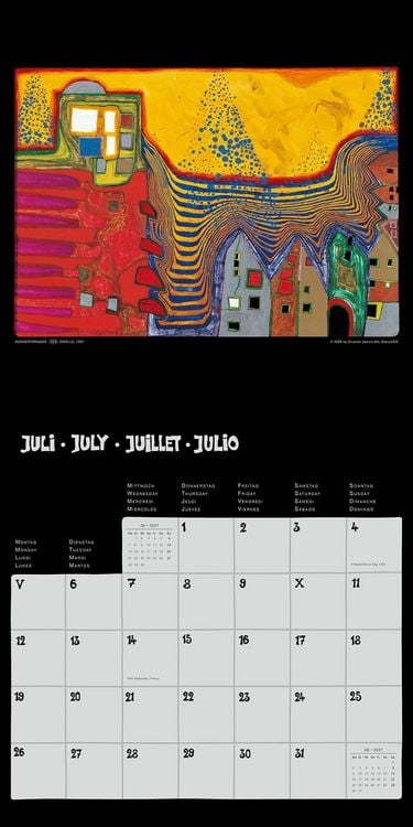 Produktbild: Hundertwasser Brosch&uuml;renkalender Art 2027