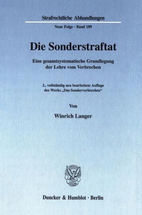 Produktbild: Die Sonderstraftat.