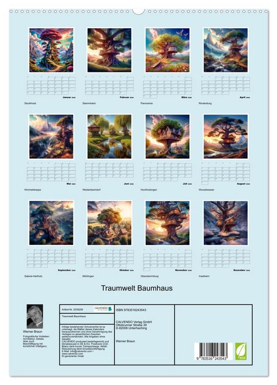 Produktbild: Traumwelt Baumhaus (hochwertiger Premium Wandkalender 2026 DIN A2 hoch), Kunstdruck in Hochglanz