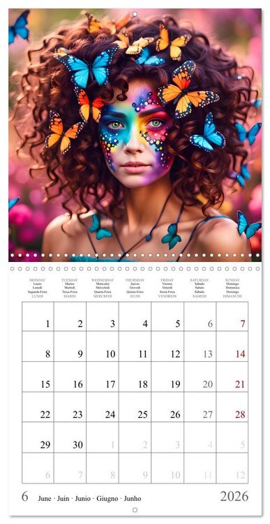 Produktbild: Facial colours - Artistic AI portraits (Wall Calendar 2026 12 &times; 12 Inch) CALVENDO 12 Month Wall Calendar