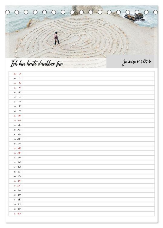 Produktbild: Ich bin dankbar - ein Jahr voller Yoga und Achtsamkeit - Yoga Kalender (Tischkalender 2026 DIN A5 hoch), CALVENDO Monatskalender