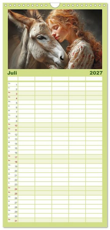 Produktbild: Familienplaner 2027 - Mensch und Tier. Momente voller W&auml;rme, Vertrauen und Respekt mit 5 Spalten (Wandkalender, 21 x 45 cm) CALVENDO
