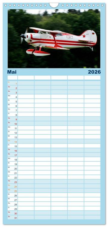 Produktbild: Familienplaner 2026 - Modellflieger mit 5 Spalten (Wandkalender, 21 x 45 cm) CALVENDO