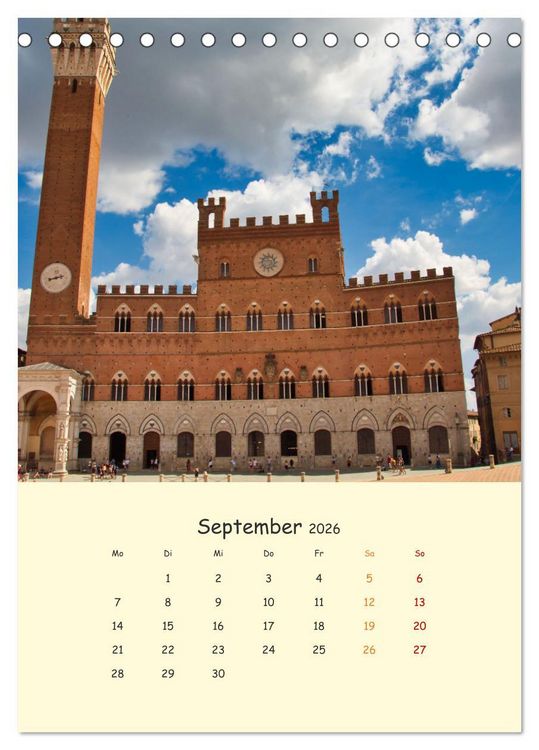 Produktbild: Siena - Impressionen (Tischkalender 2026 DIN A5 hoch), CALVENDO Monatskalender