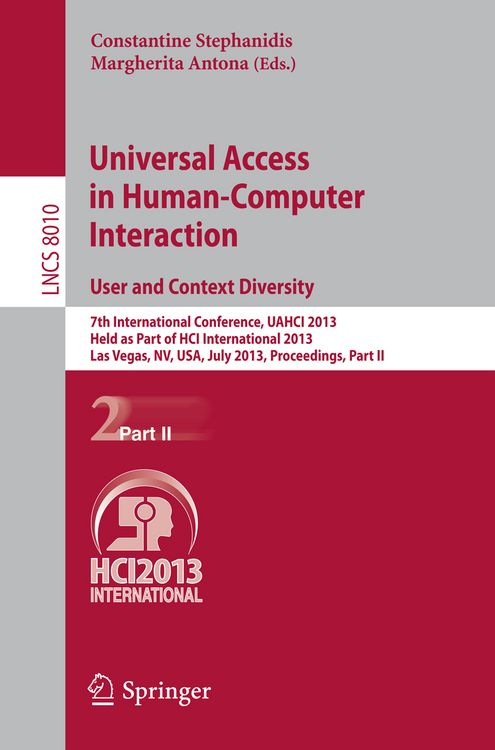 Produktbild: Universal Access in Human-Computer Interaction: User and Context Diversity