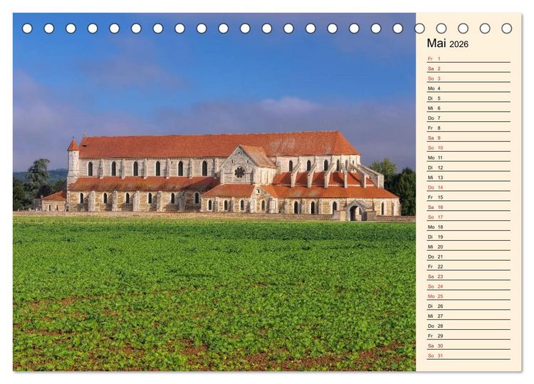 Produktbild: Burgund - Das gr&uuml;ne Herz Frankreichs (Tischkalender 2026 DIN A5 quer), CALVENDO Monatskalender