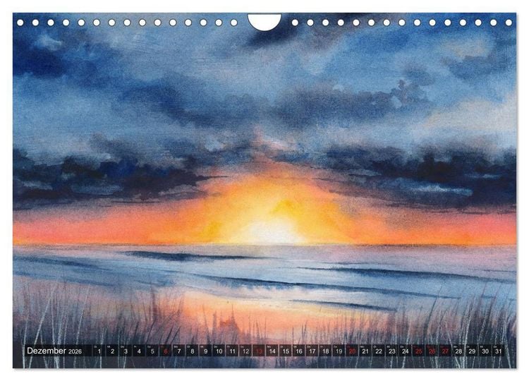 Produktbild: Landschaft in Aquarell (Wandkalender 2026 DIN A4 quer), CALVENDO Monatskalender