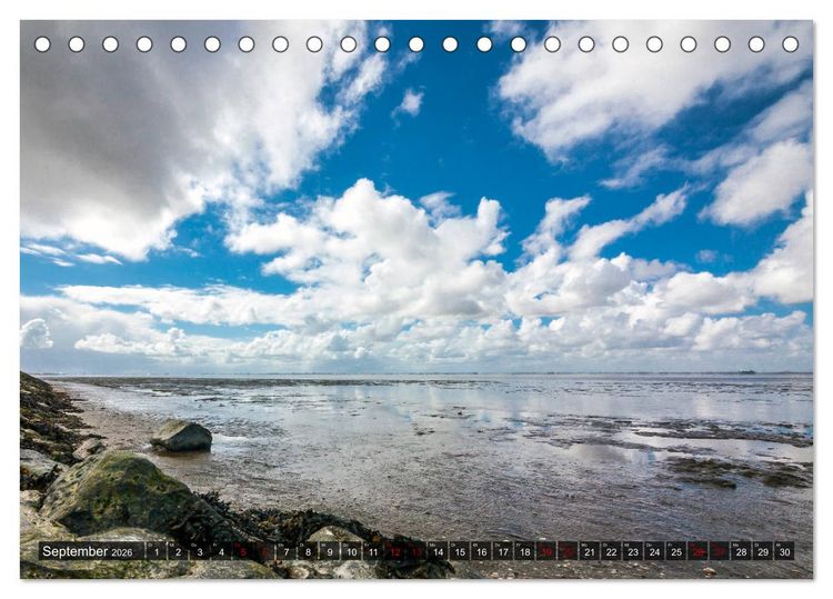 Produktbild: Wattenmeer Nordsee - Lichtstimmungen zwischen Land und Meer (Tischkalender 2026 DIN A5 quer), CALVENDO Monatskalender