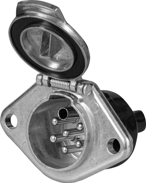 Produktbild: SecoR&uuml;t ES034 Anh&auml;nger-Steckdose [Klemmen - Stecker 7polig Typ S] Aluminium