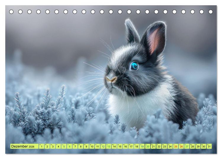 Produktbild: Kaninchen - Liebenswerte Fellb&auml;llchen (Tischkalender 2026 DIN A5 quer), CALVENDO Monatskalender