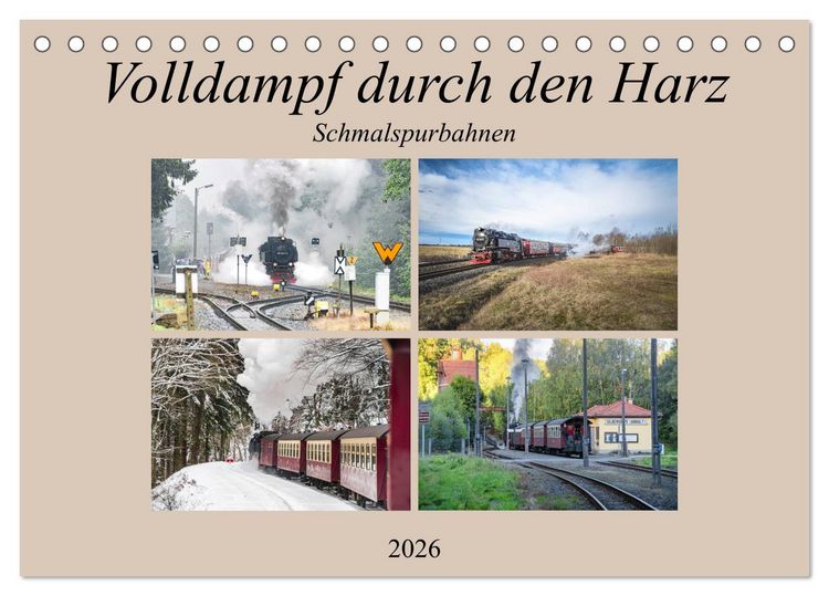 Produktbild: Volldampf durch den Harz (Tischkalender 2026 DIN A5 quer), CALVENDO Monatskalender