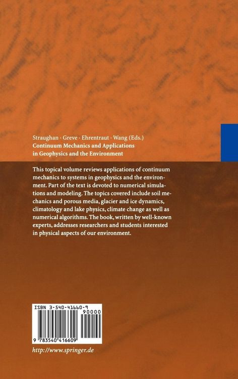 Produktbild: Continuum Mechanics and Applications in Geophysics and the Environment