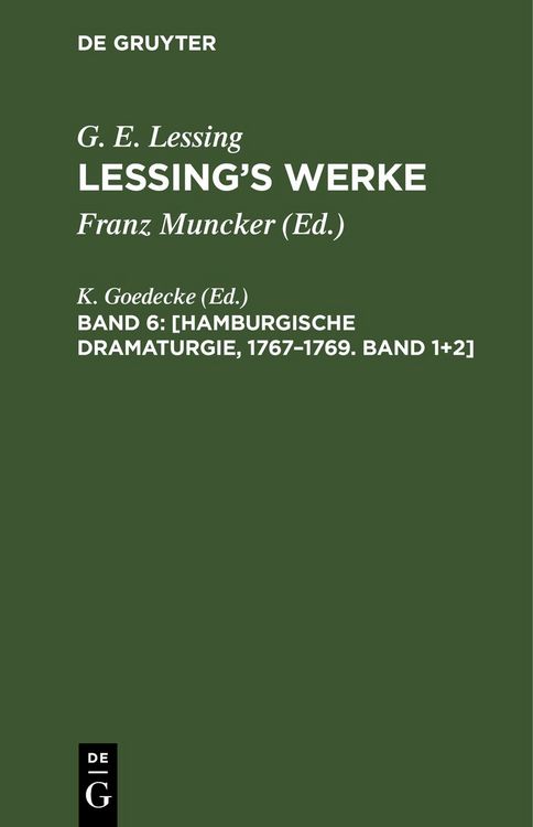 Produktbild: [Hamburgische Dramaturgie, 1767&ndash;1769. Band 1+2]