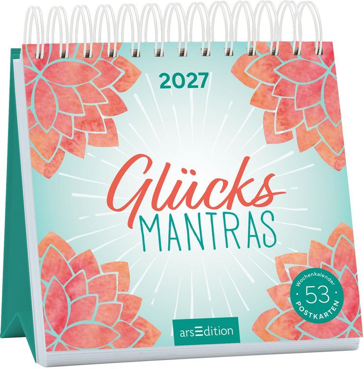 Produktbild: Postkartenkalender Gl&uuml;cksmantras 2027