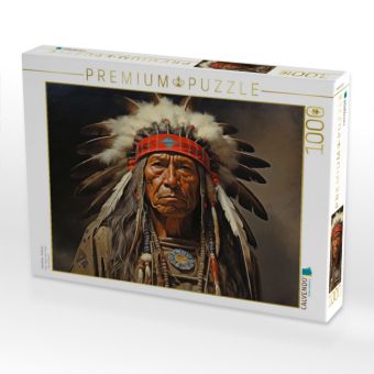 Produktbild: CALVENDO Puzzle H&auml;uptling - Indianer | 1000 Teile Lege-Gr&ouml;&szlig;e 64x48cm Foto-Puzzle f&uuml;r gl&uuml;ckliche Stunden