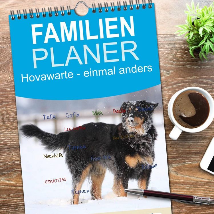 Produktbild: Familienplaner 2026 - Hovawarte - einmal anders mit 5 Spalten (Wandkalender, 21 x 45 cm) CALVENDO