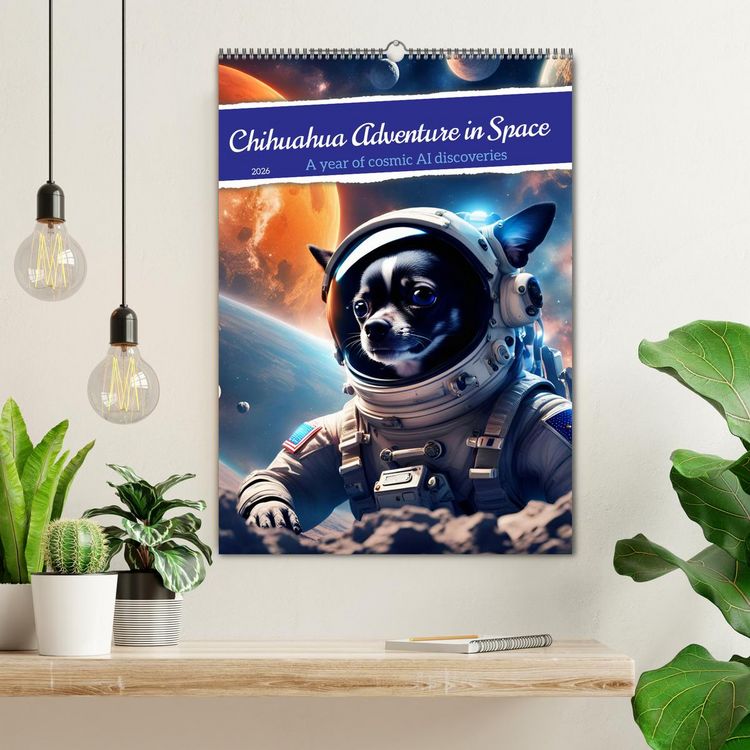 Produktbild: Chihuahua Adventure in Space (Wall Calendar 2026 DIN A2 portrait), CALVENDO 12 Month Wall Calendar