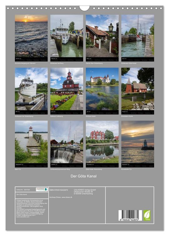 Produktbild: Der G&ouml;ta Kanal (Wandkalender 2026 DIN A3 hoch), CALVENDO Monatskalender