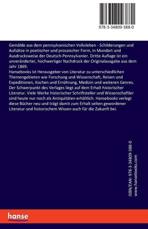 Produktbild: Gem&auml;lde aus dem pennsylvanischen Volksleben