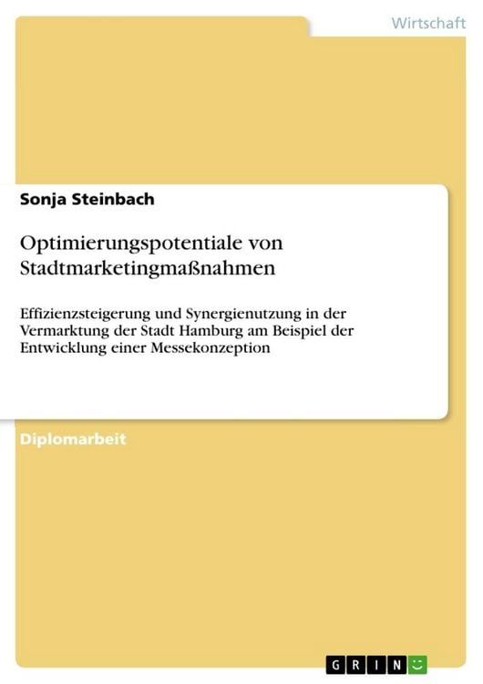 Produktbild: Optimierungspotentiale von Stadtmarketingma&szlig;nahmen