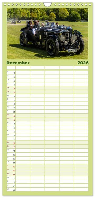 Produktbild: Familienplaner 2026 - Historischer Rennsport - vom Feinsten mit 5 Spalten (Wandkalender, 21 x 45 cm) CALVENDO