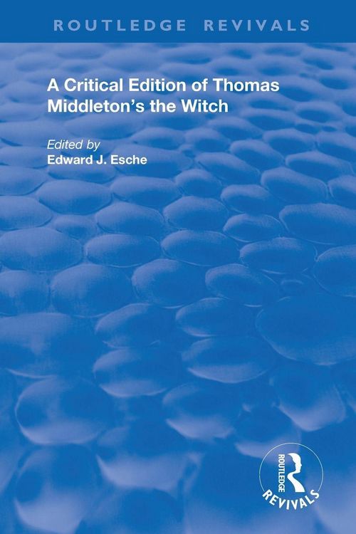 Produktbild: A Critical Edition of Thomas Middleton's The Witch