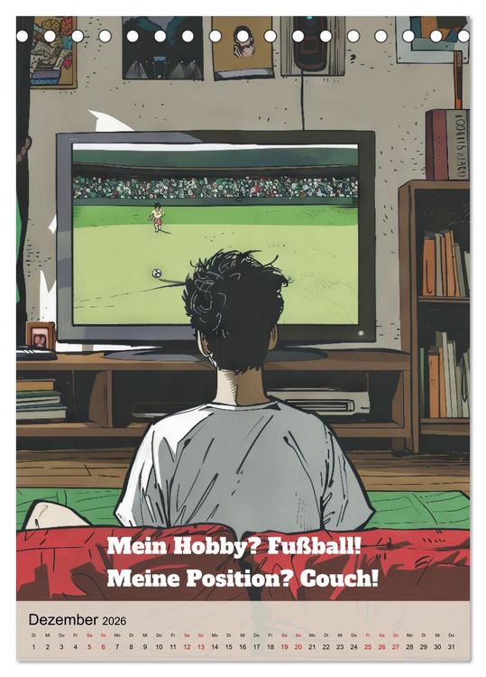 Produktbild: Fu&szlig;ballspr&uuml;che (Tischkalender 2026 DIN A5 hoch), CALVENDO Monatskalender