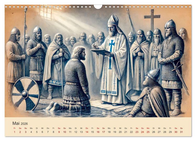 Produktbild: Die Wikingerzeit - Helden, K&ouml;nige und Entdeckungen (Wandkalender 2026 DIN A3 quer), CALVENDO Monatskalender