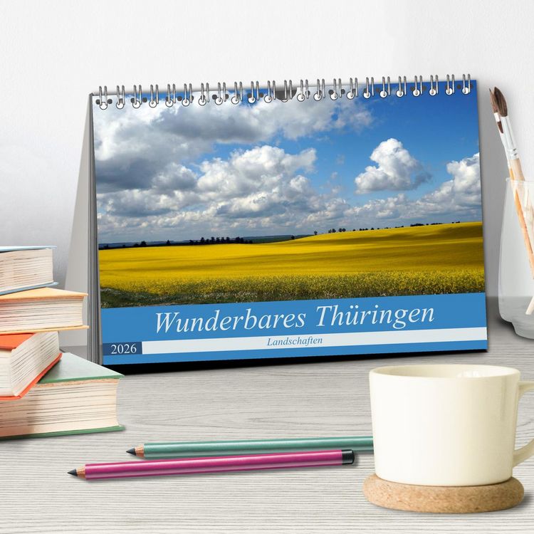 Produktbild: Wunderbares Th&uuml;ringen - Landschaften (Tischkalender 2026 DIN A5 quer), CALVENDO Monatskalender