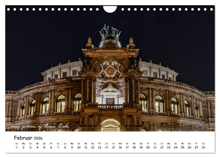 Produktbild: Dresden 2026 - Saxony Pictures by Thomas Kriehn (Wandkalender 2026 DIN A4 quer), CALVENDO Monatskalender