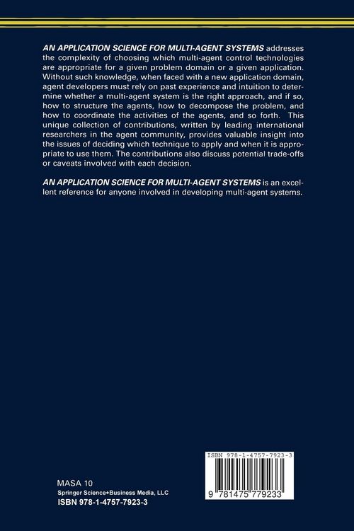 Produktbild: An Application Science for Multi-Agent Systems