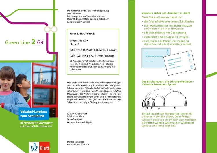 Produktbild: Klett Green Line 2 G9 Klasse 6 - Vokabel-Lernbox zum Schulbuch