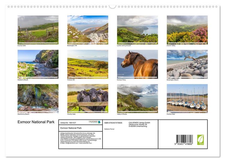 Produktbild: Exmoor National Park (hochwertiger Premium Wandkalender 2026 DIN A2 quer), Kunstdruck in Hochglanz