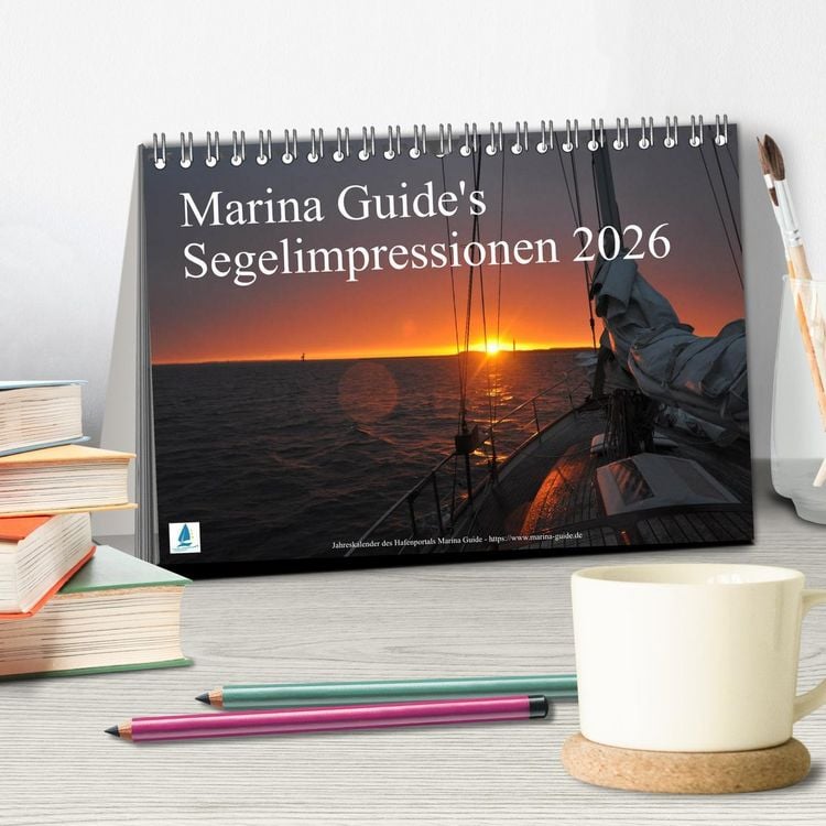 Produktbild: Marina Guide's Segelimpressionen 2026 (Tischkalender 2026 DIN A5 quer), CALVENDO Monatskalender