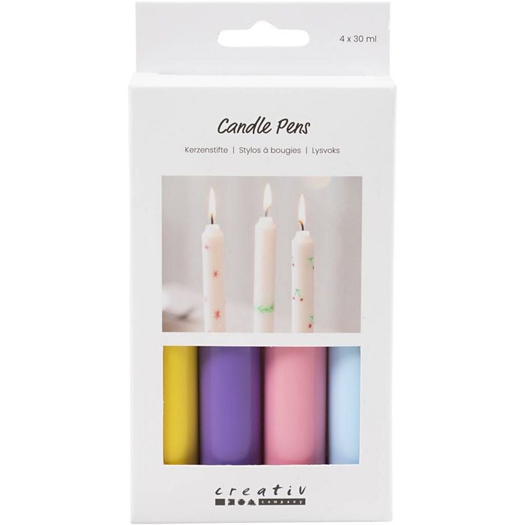 Creativ Company Kerzenstifte, Hellblau, Hellpink, Flieder, Gelb, 4x30 ml kaufen