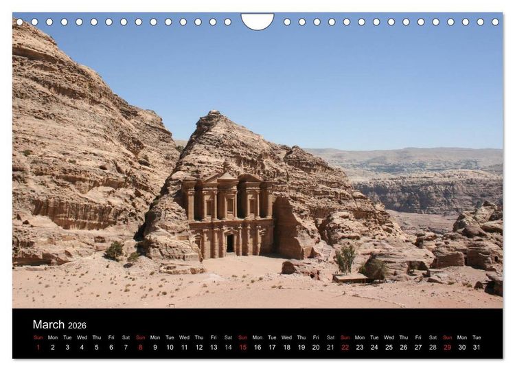 Produktbild: Monuments of Jordan 2026 (Wall Calendar 2026 DIN A4 landscape), CALVENDO 12 Month Wall Calendar