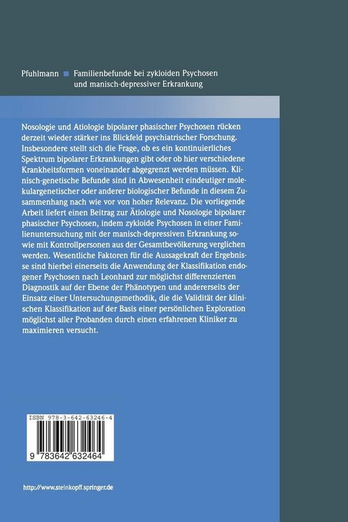 Produktbild: Familienbefunde bei zykloiden Psychosen und manisch-depressiver Erkrankung