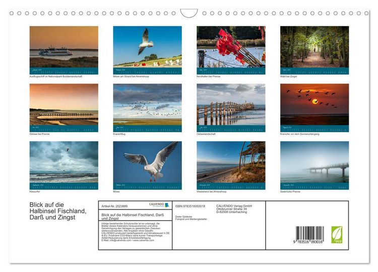 Produktbild: Blick auf die Halbinsel Fischland, Dar&szlig; und Zingst (Wandkalender 2026 DIN A3 quer), CALVENDO Monatskalender