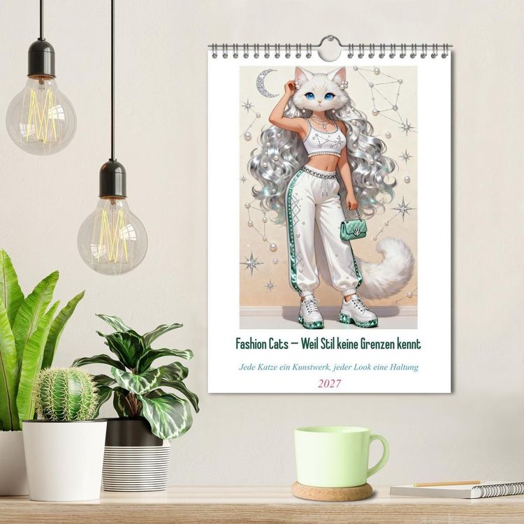 Produktbild: Fashion Cats - Weil Stil keine Grenzen kennt (Wandkalender 2027 DIN A4 hoch), CALVENDO Monatskalender