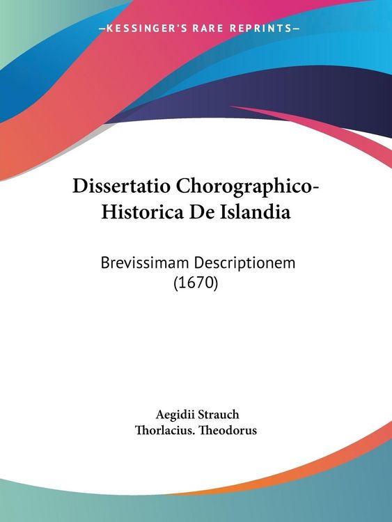 Produktbild: Strauch, A: Dissertatio Chorographico-Historica De Islandia