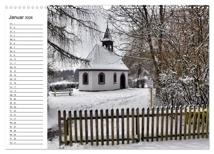 Produktbild: Sa(ar)krale Baukunst - Kapellen im Saarland (Wandkalender 2026 DIN A3 quer), CALVENDO Monatskalender