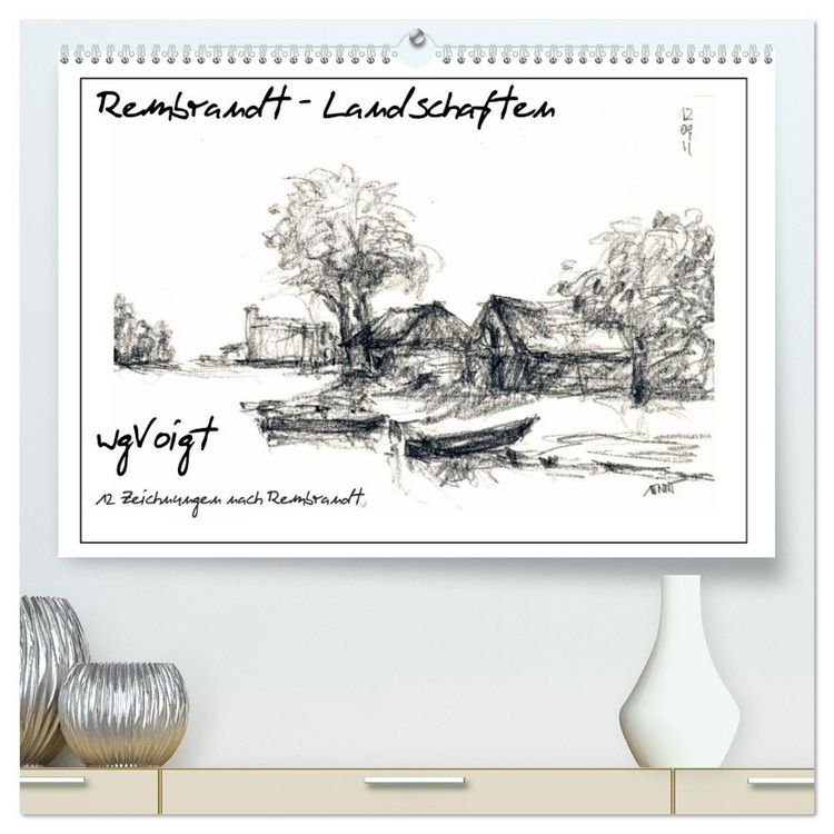 Produktbild: Rembrandt Landschaften wgVoigt (hochwertiger Premium Wandkalender 2026 DIN A2 quer), Kunstdruck in Hochglanz