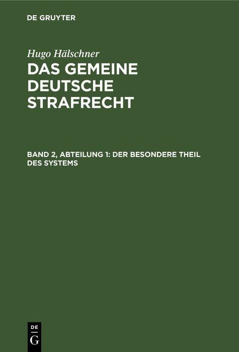 Produktbild: Der besondere Theil des Systems
