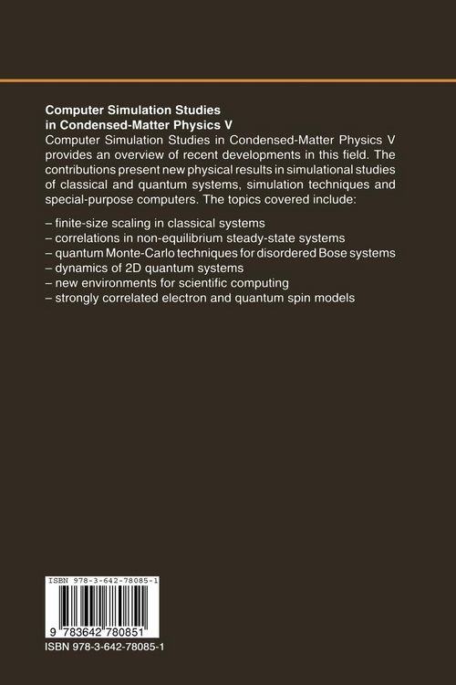 Produktbild: Computer Simulation Studies in Condensed-Matter Physics V