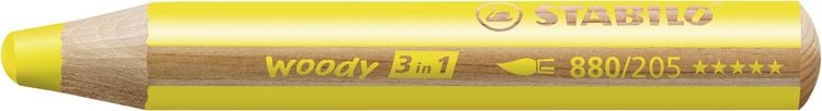 Produktbild: STABILO Buntstift, Wasserfarbe & Wachsmalkreide -  woody 3 in 1 - 10er Pack mit Spitzer - mit 10 verschiedenen Farben