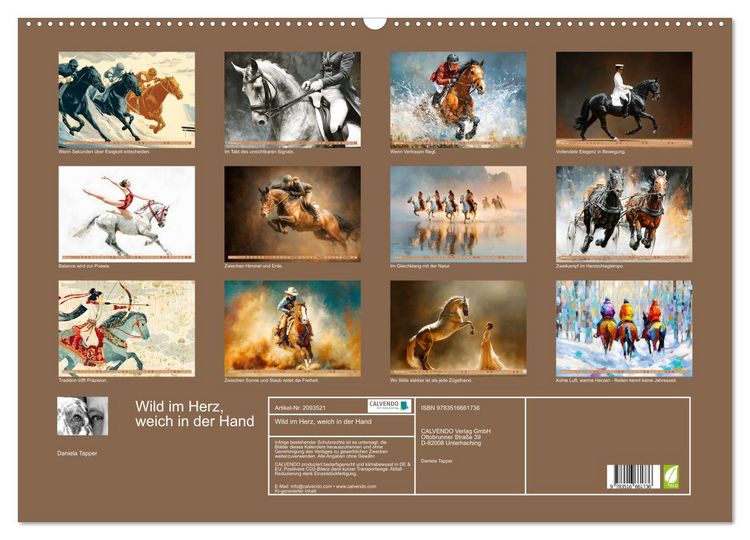 Produktbild: Wild im Herz, weich in der Hand (Wandkalender 2026 DIN A2 quer), CALVENDO Monatskalender