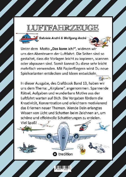 Produktbild: Craftbook - 100 Tolle Motive der Luftfahrt - Kreativ Lernen und Malen - R&auml;tsel - Spiele - Aufgaben - Flugzeuge